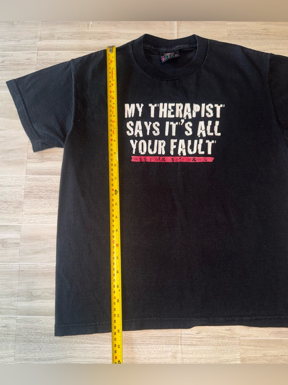 My Therapist Says It's All Your Fault - Funny Black Graphic Tee - Size Medium - Picture 7 of 11